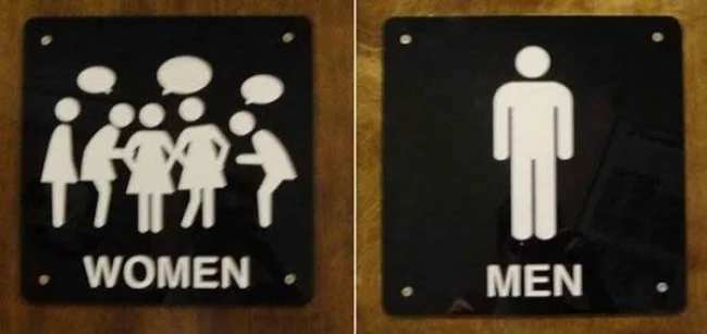 16 оригінальних табличок, які добре показують різницю між чоловічим та жіночим туалетом - фото 326990