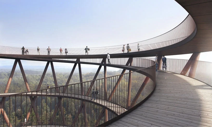 В Дании строится огромный спиральный мост над лесом - фото 342001
