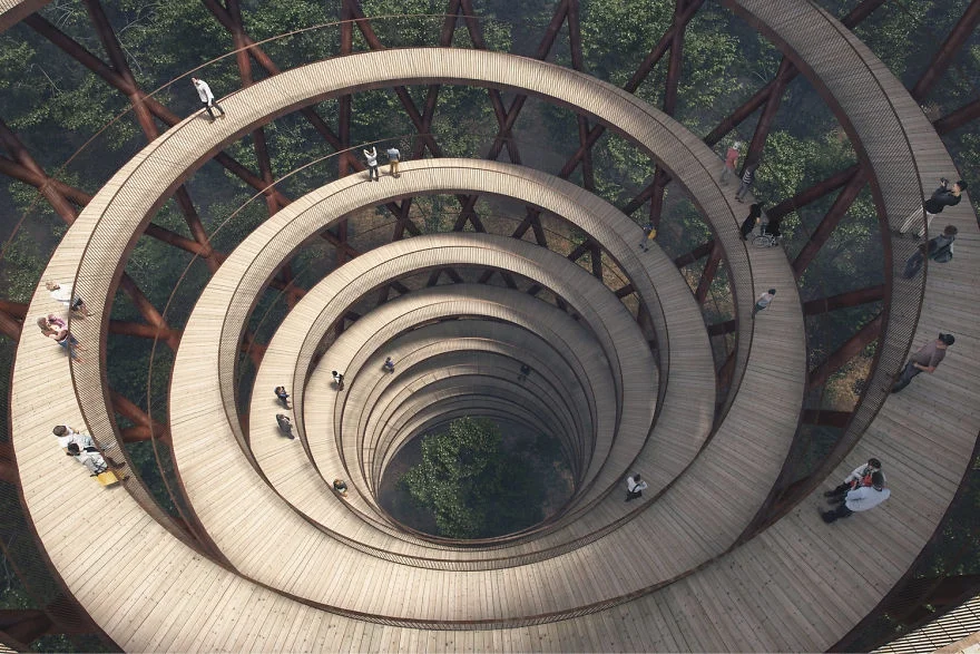 У Данії будується величезний спіральний міст над лісом - фото 342005