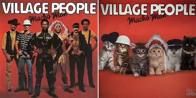 Художник рисует на обложках знаменитых альбомов котиков и это очень мурмур - фото 356241