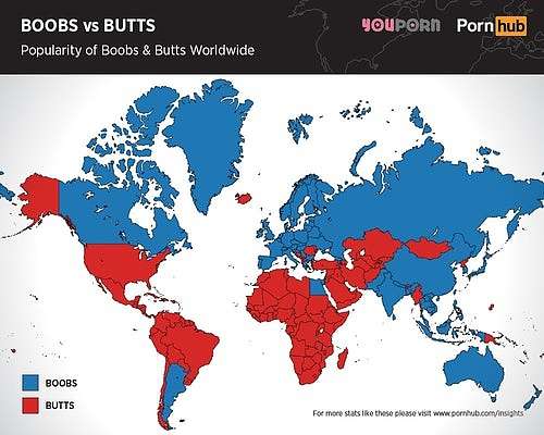 Попа или грудь: Pornhub рассекретил, что выбирают мужчины из разных стран - фото 365802