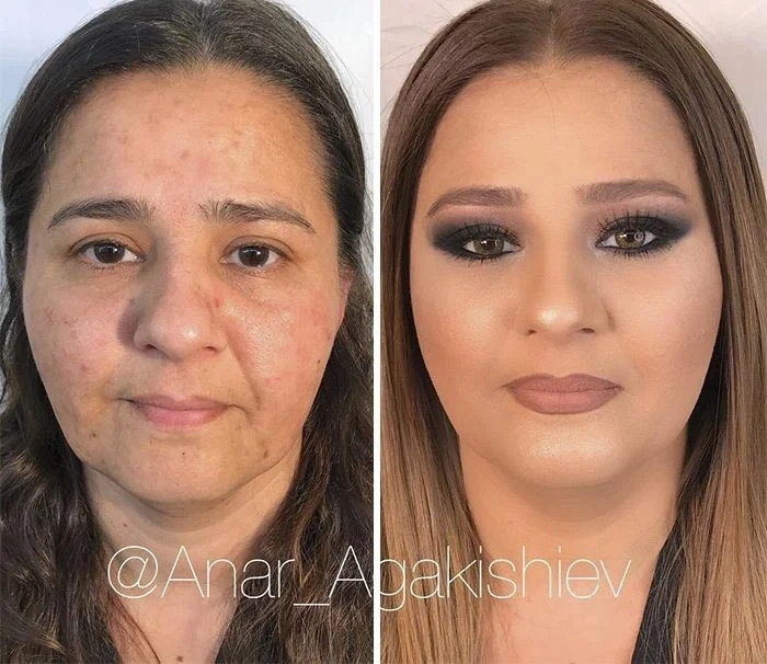 Невероятные превращения женщин с помощью макияжа, в которые трудно поверить - фото 362281