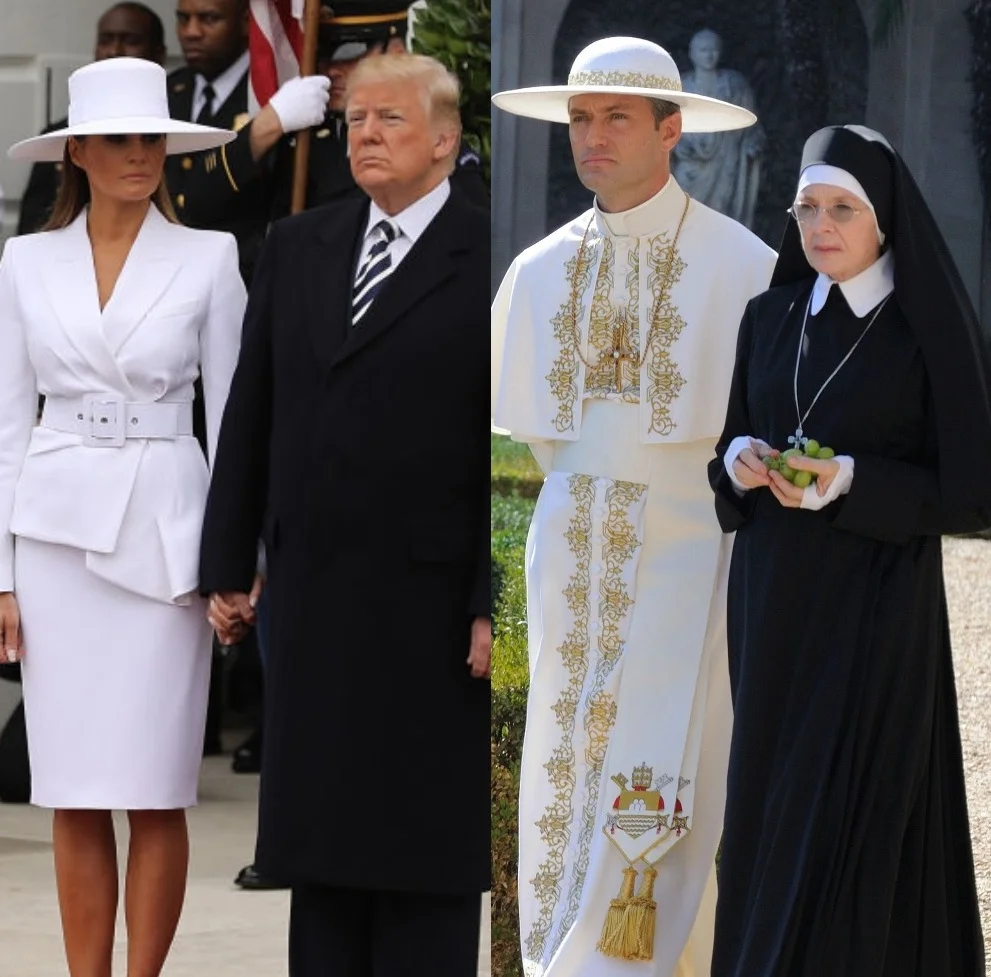 Странная шляпа Мелании Трамп стала мемом в интернете, куда смотрят ее стилисты - фото 381388