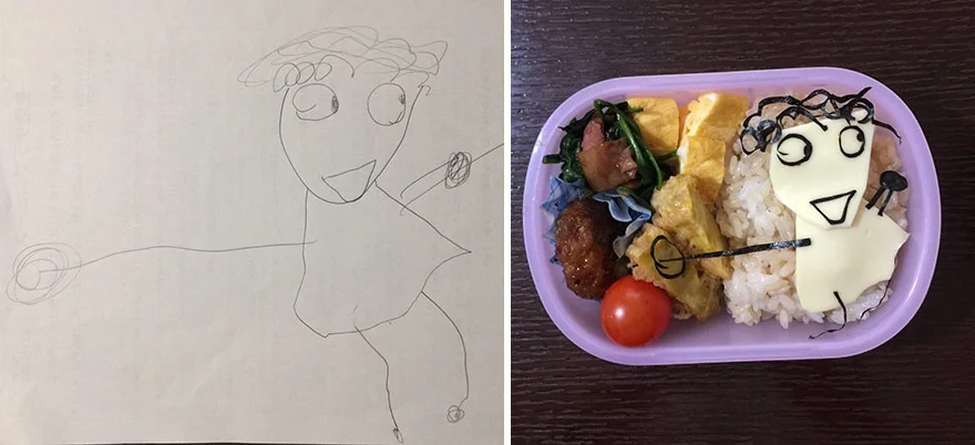 Люблячий татко перетворює малюнки доньки у прикольну їжу - фото 386846