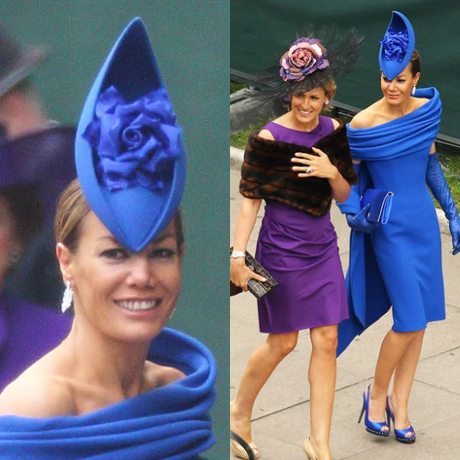 12 удивительных шляпок от членов королевских семей, которые они обожают одевать на свадьбы - фото 383583