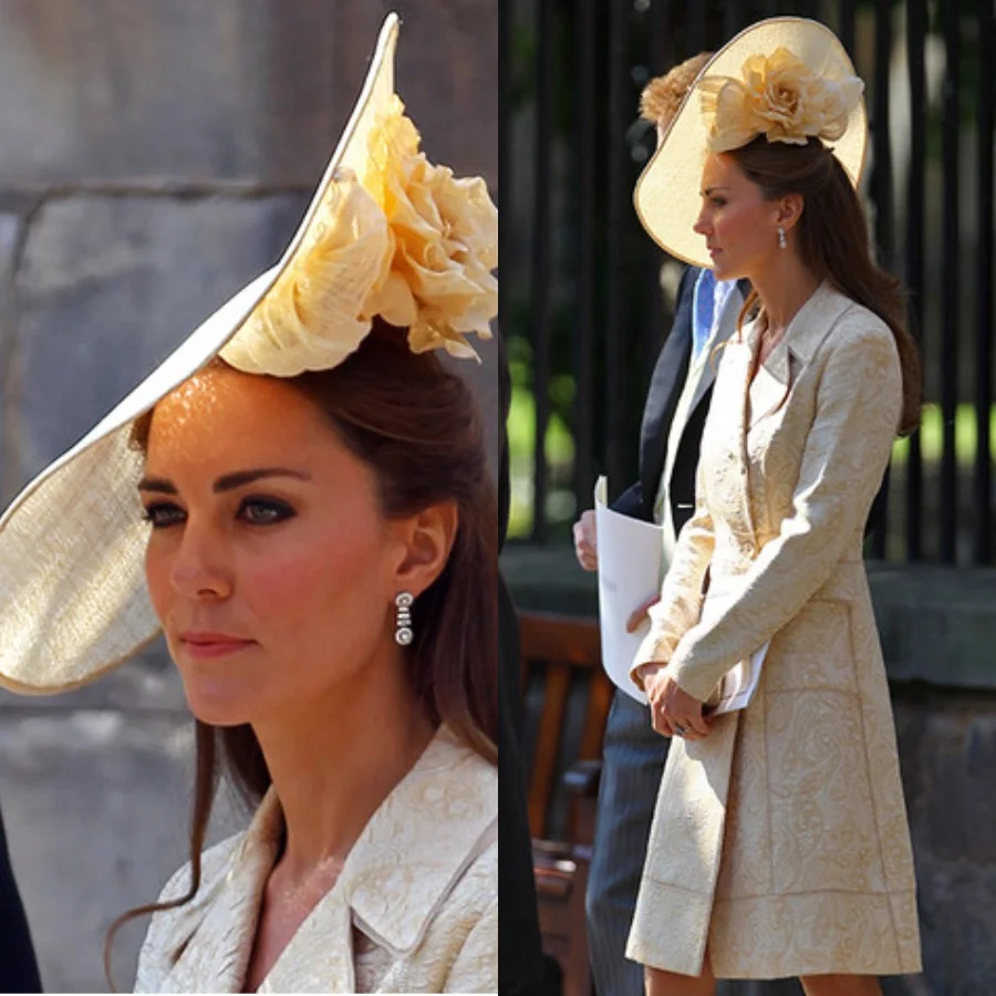 12 удивительных шляпок от членов королевских семей, которые они обожают одевать на свадьбы - фото 383575