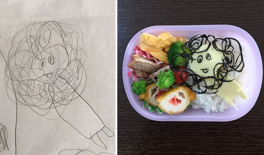 Люблячий татко перетворює малюнки доньки у прикольну їжу - фото 386857