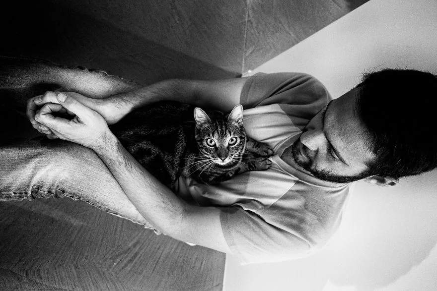 Чоловіки та їх коти: фотографії, які розчулять ваше серце - фото 385758