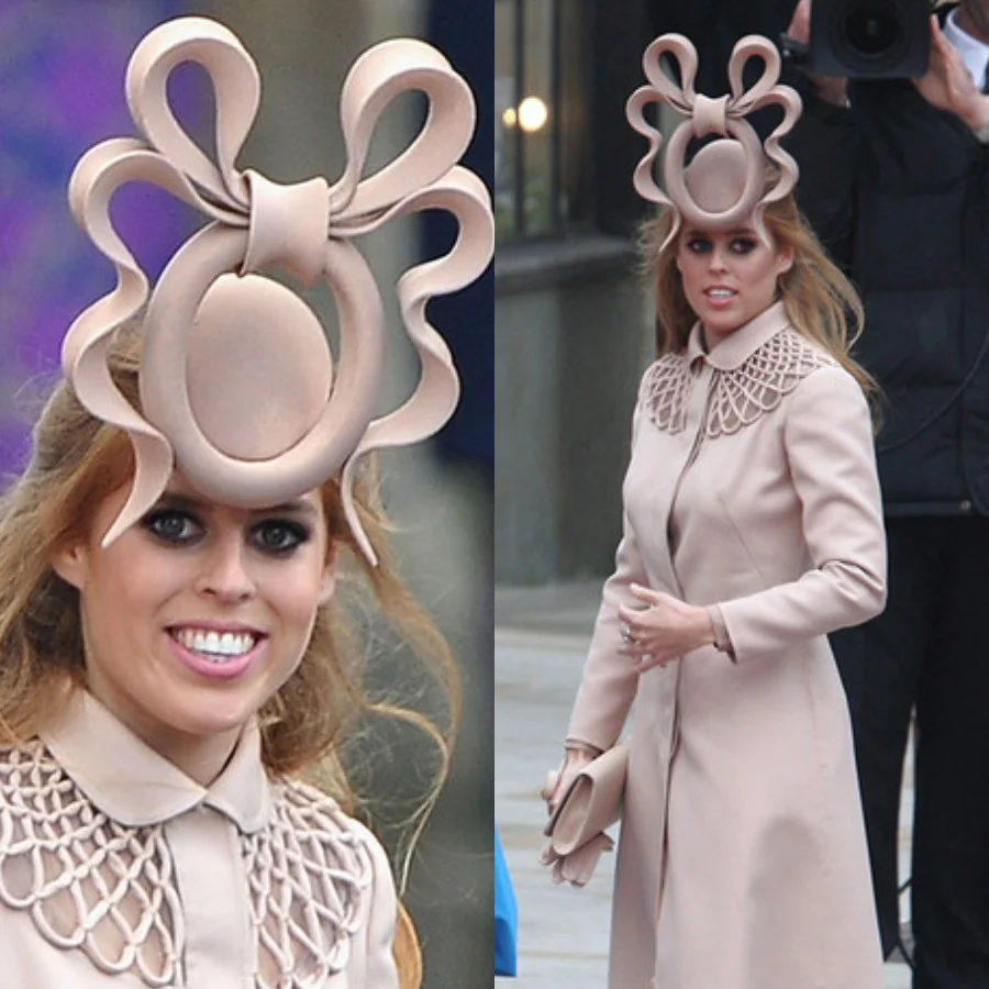 12 удивительных шляпок от членов королевских семей, которые они обожают одевать на свадьбы - фото 383574