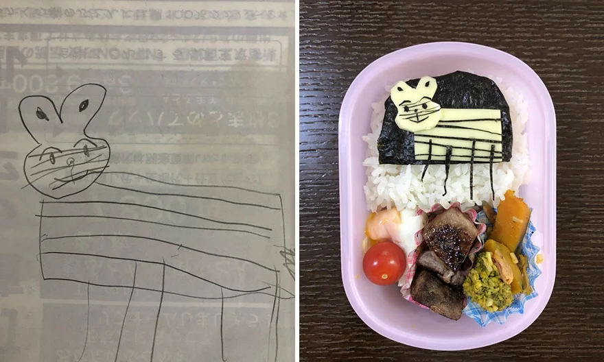 Люблячий татко перетворює малюнки доньки у прикольну їжу - фото 386859