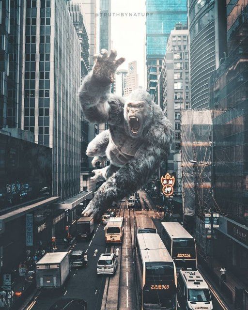 Немного преувеличил: гений фотошопа увеличил животных в сотни раз и устроил дикие джунгли - фото 384226