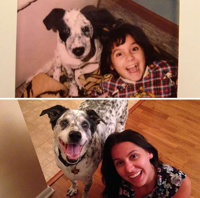 Тоді і зараз: люди показали зворушливі фото, як дорослішали зі своїми собаками - фото 389010