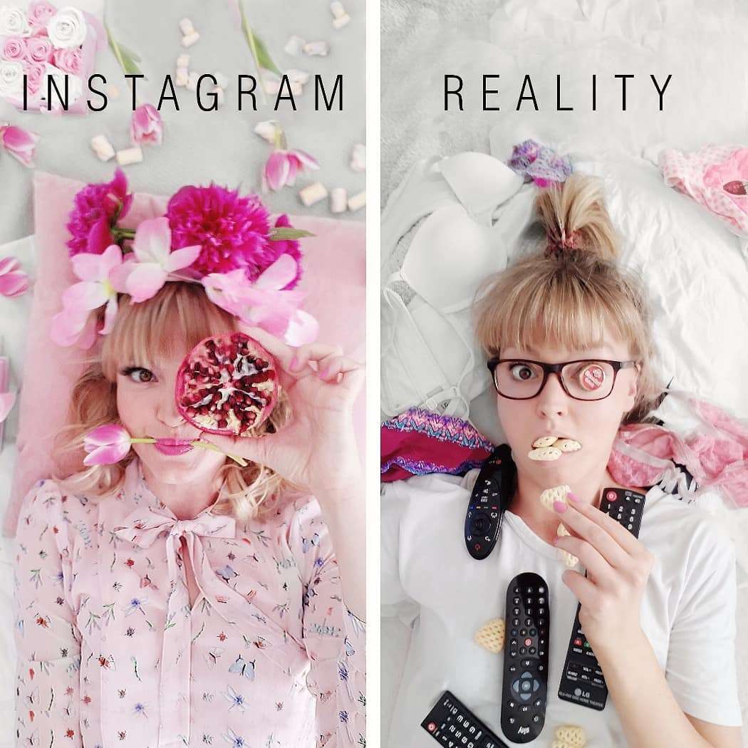 Жінка кумедно показує, що ідеальні фото в Instagram далекі від реальності - фото 401258