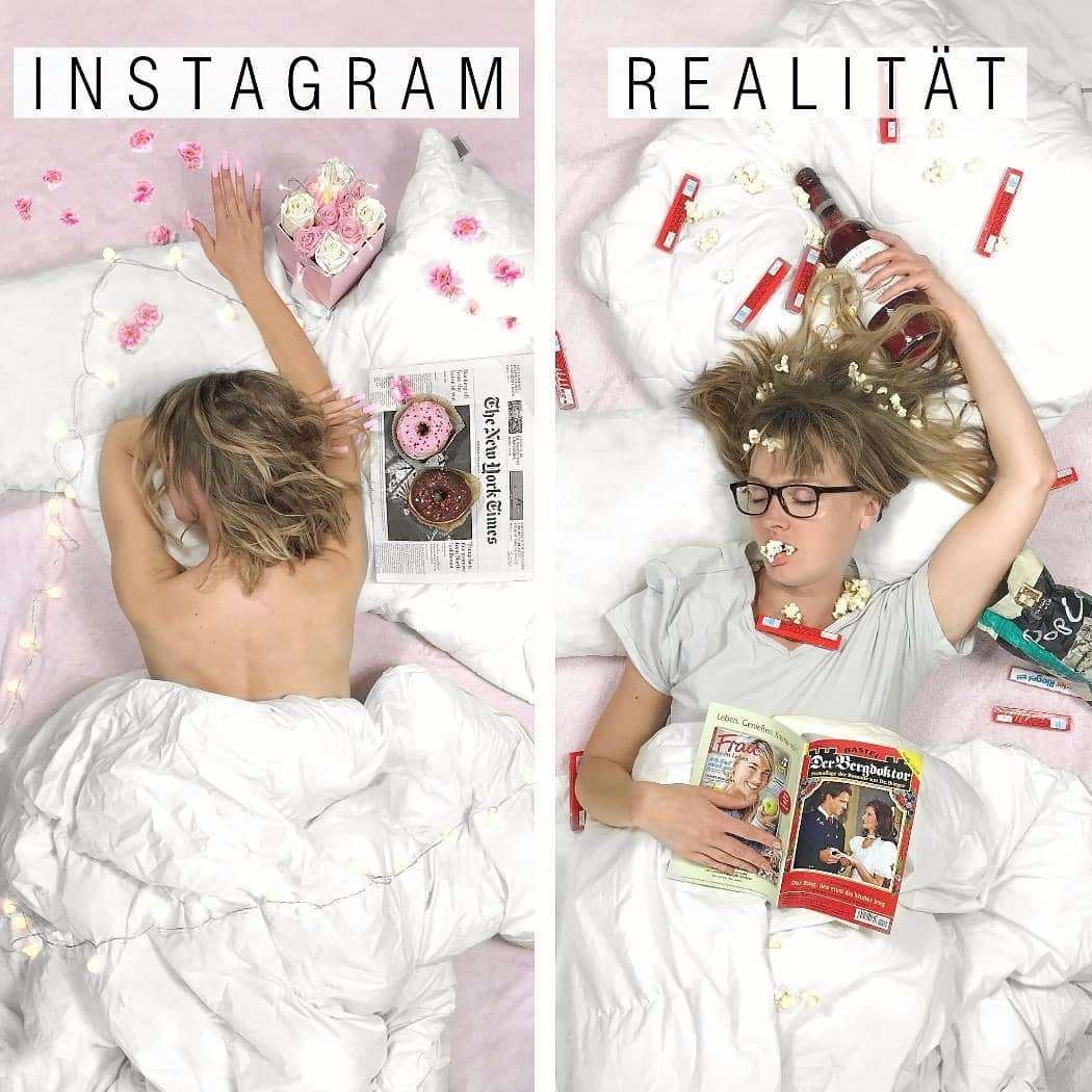 Жінка кумедно показує, що ідеальні фото в Instagram далекі від реальності - фото 401263