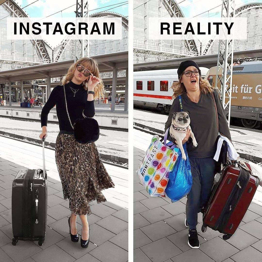 Жінка кумедно показує, що ідеальні фото в Instagram далекі від реальності - фото 401272