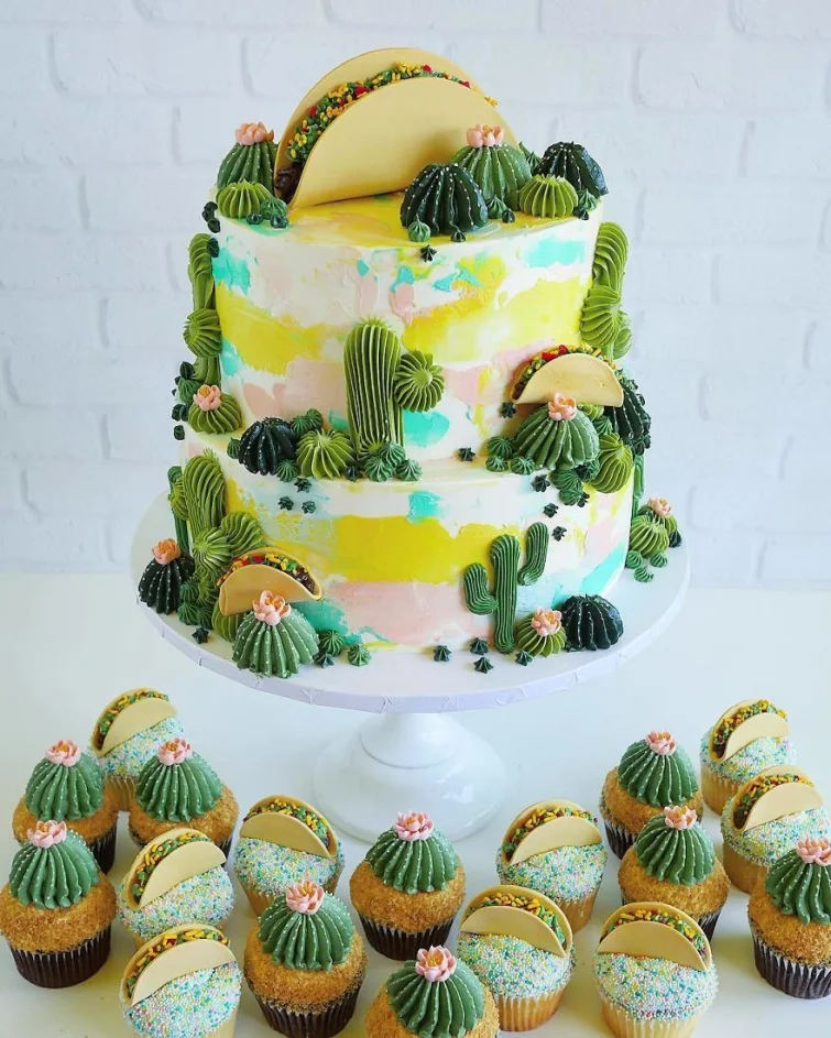 Эти вкусные торты и кексики в виде мимишных кактусиков - мечта всех сладкоежек - фото 408709