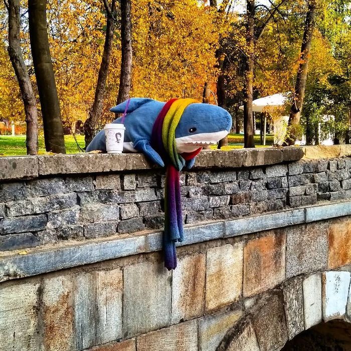 Все влюбились в плюшевую акулу с ІКЕА и делают с ней и дети веселые фото - фото 410546