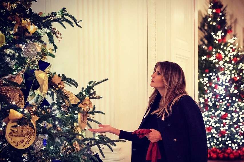 Мелания Трамп постаралась: помпезный праздничный декор Белого дома - фото 413727