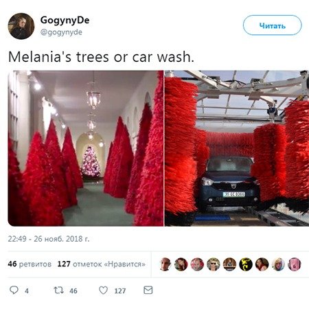 Мелания Трамп и ее елки в Белом доме стали мемом - фото 414006