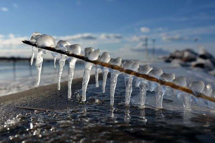 Мороз і вітер перетворили озеро Балатон на зимову країну чудес - фото 418216