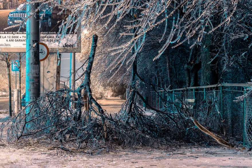 Ты подумаешь, что это фотошоп, но так выглядит Румыния после ледяного дождя - фото 419857
