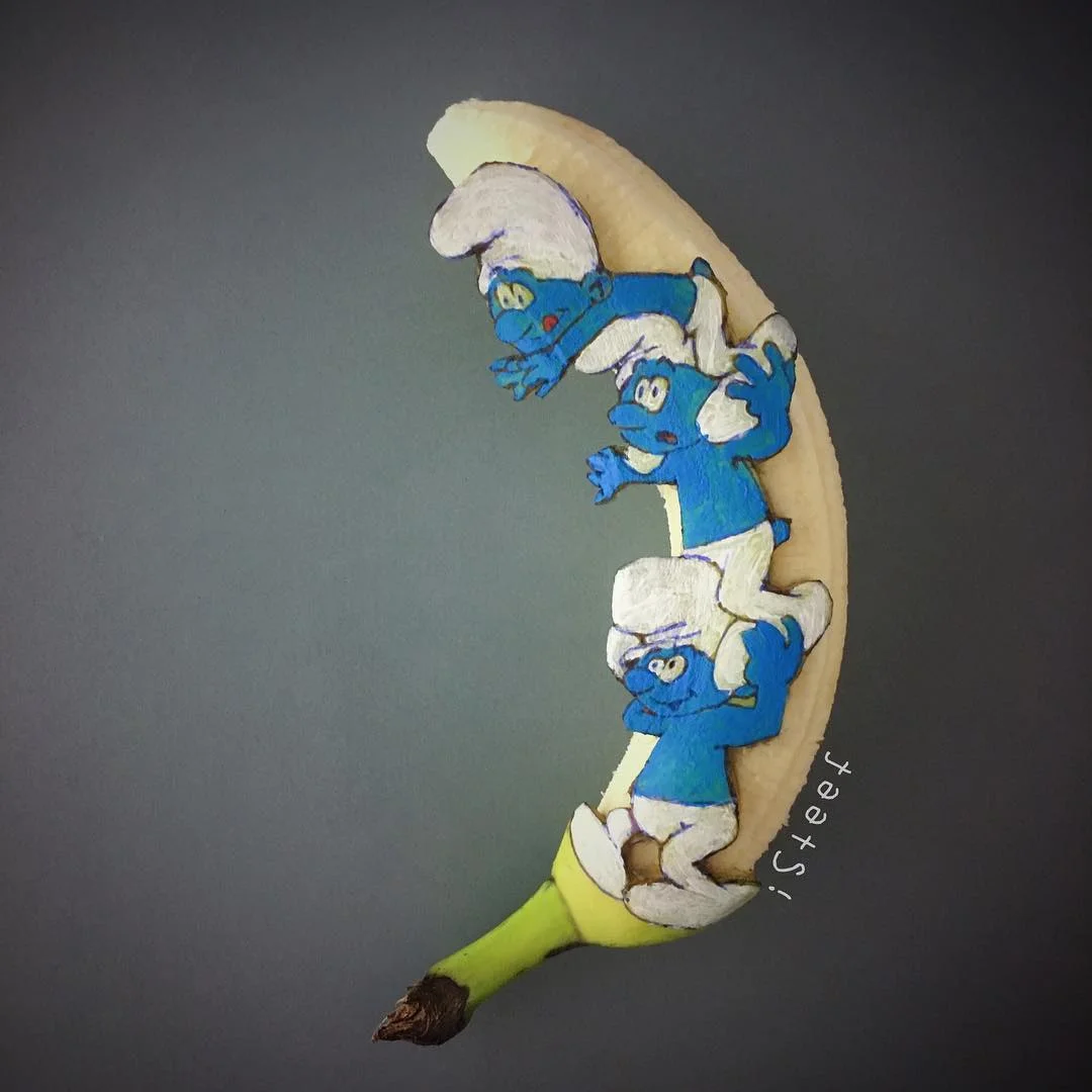 Креативный художник удивит тебя необычными картинами на банановых шкурках - фото 420379