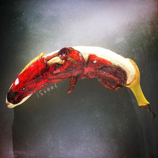 Креативный художник удивит тебя необычными картинами на банановых шкурках - фото 420383