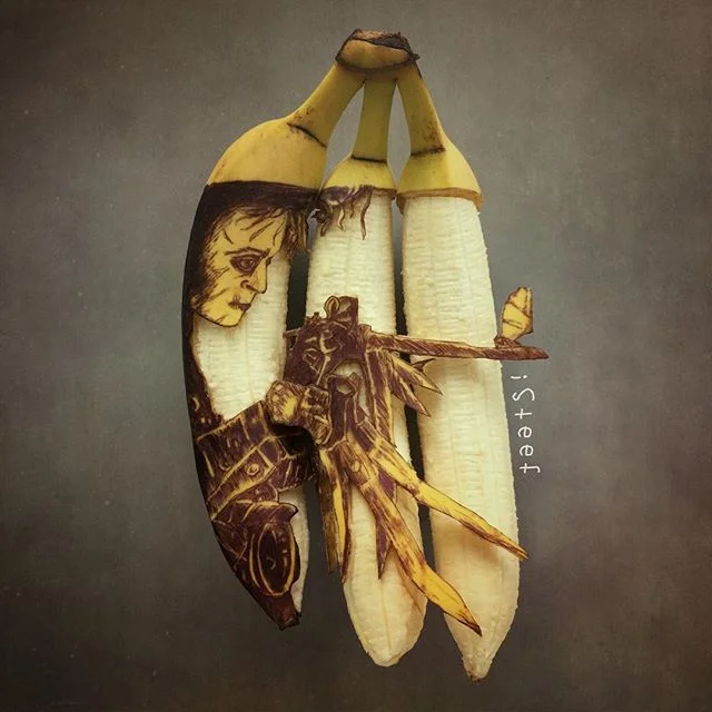 Креативный художник удивит тебя необычными картинами на банановых шкурках - фото 420387