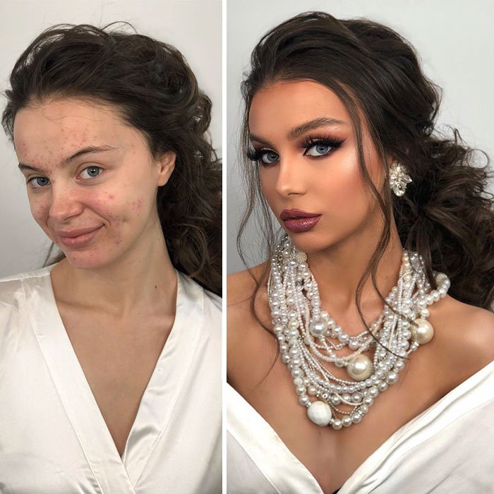 Потрясающие фото, как макияж меняет девушек с недостатками на красивых невест - фото 424264