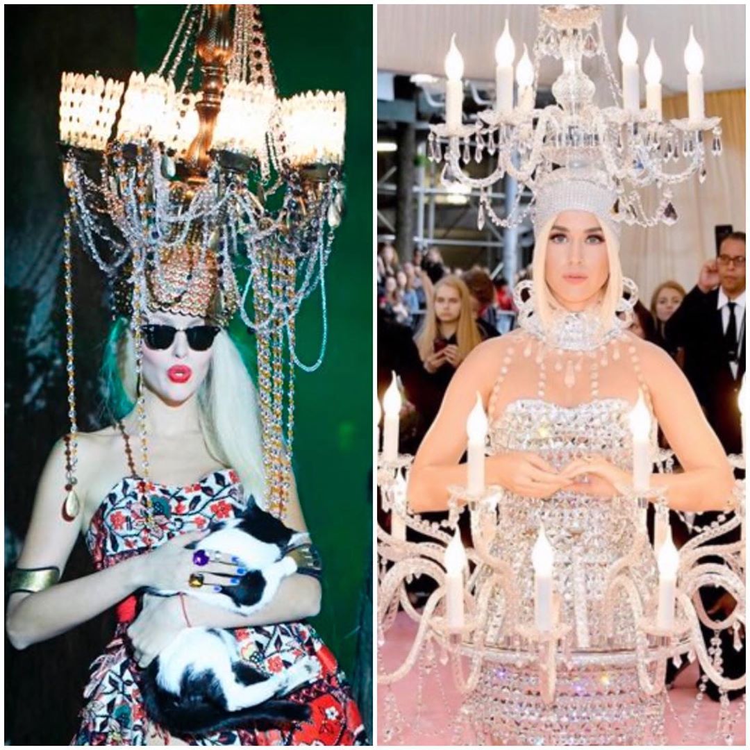 Оля Полякова в шутку обвинила Кэти Перри в копировании ее образа для Met Gala 2019 - фото 432264