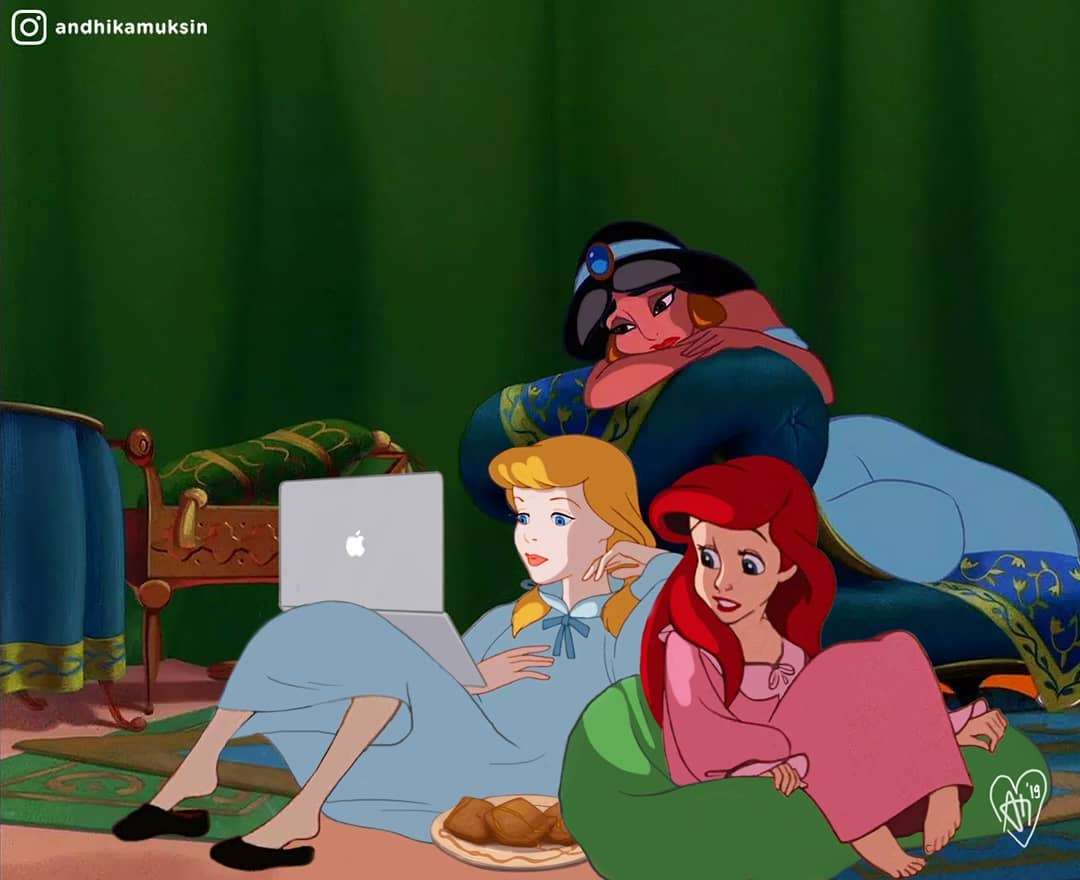 Художник показал жизнь персонажей Disney в современном мире, и это очень смешно - фото 437240