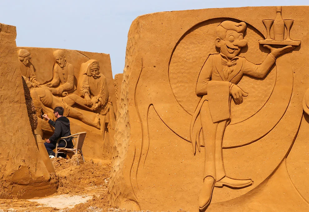 В Бельгии прошел фестиваль песчаных скульптур - эти творения поражают своей красотой - фото 439487