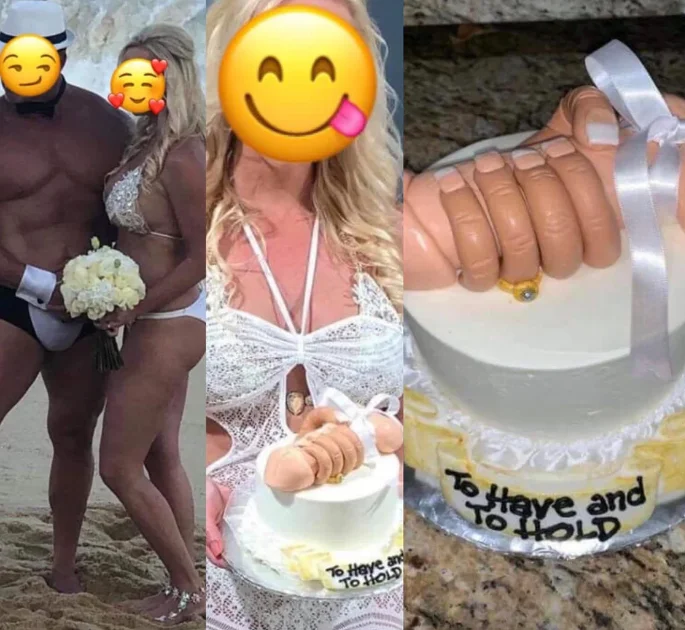 Новобрачные осрамились на собственной свадьбе, и все из-за торта 'украшенного' пенисом - фото 446447