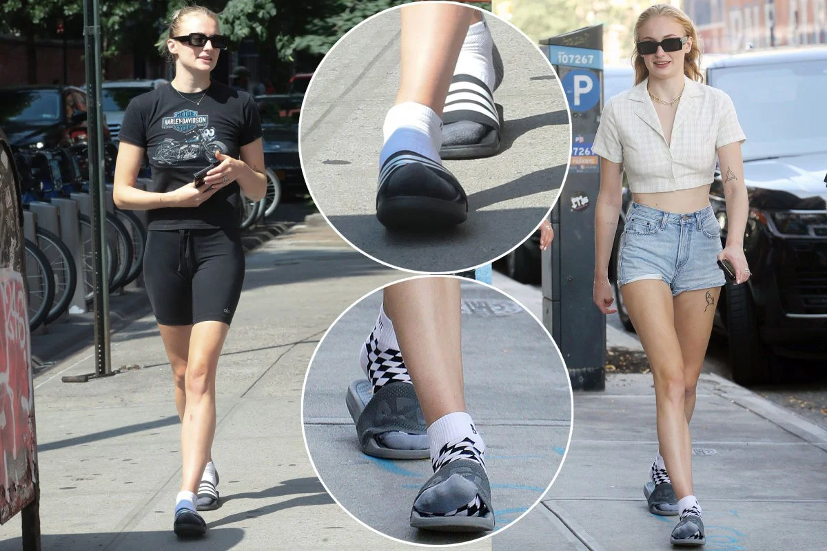 Софі Тернер розкритикували за поєднання шкарпеток з капцями, але її реакція неперевершена - фото 447359