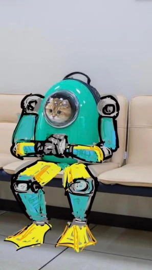 Не кот, а космос: котика в рюкзаке превратили в героя потешных мемов - фото 447380
