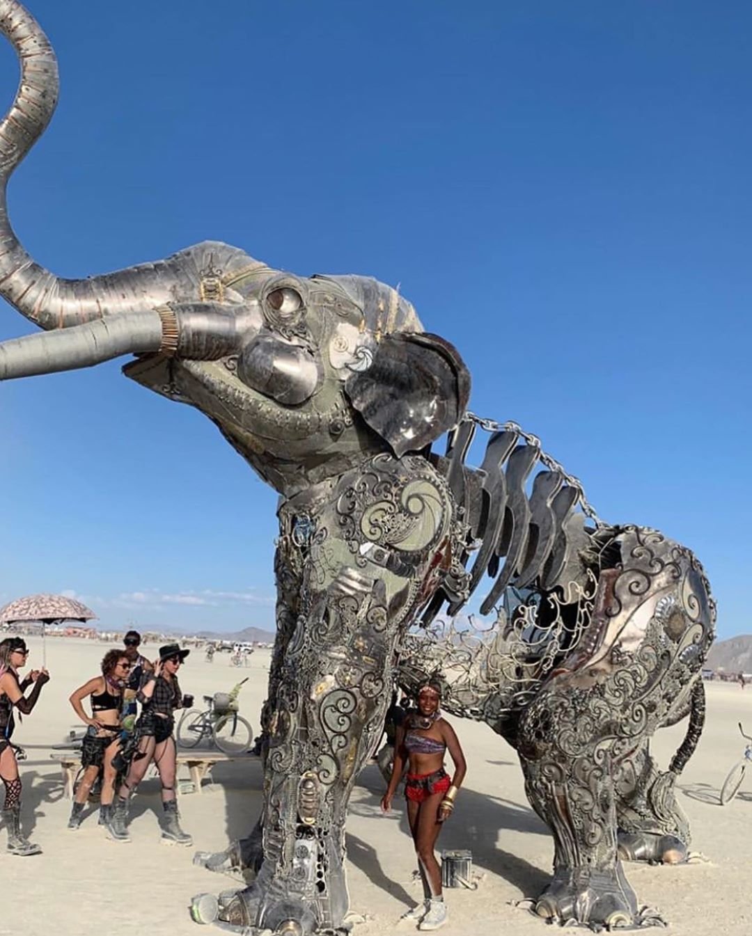 Нереальной красоты скульптуры и голые тела на фестивале Burning Man 2019 - фото 448438