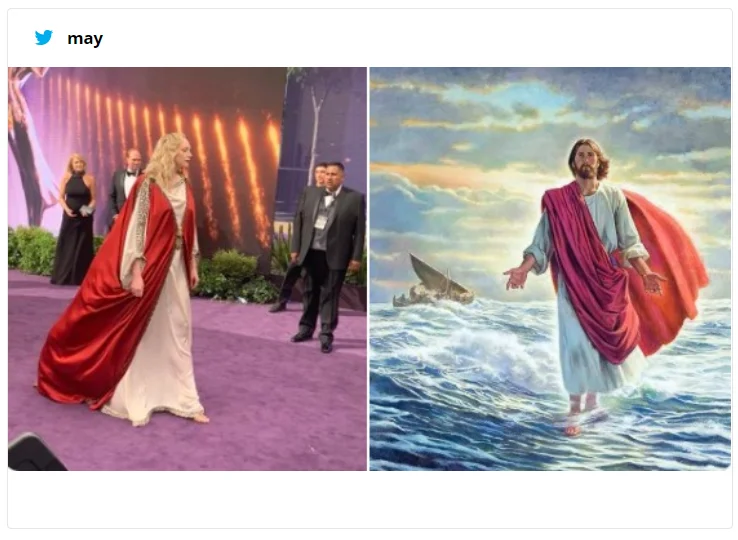 Актриса 'Игры престолов' пришла на Эмми в божественном платье и стала интернет-звездой - фото 451471