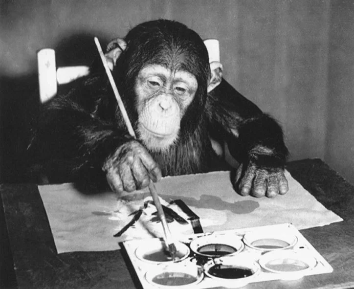 В лондонской галерее будут продавать картины, которые написал шимпанзе Конго - фото 453066