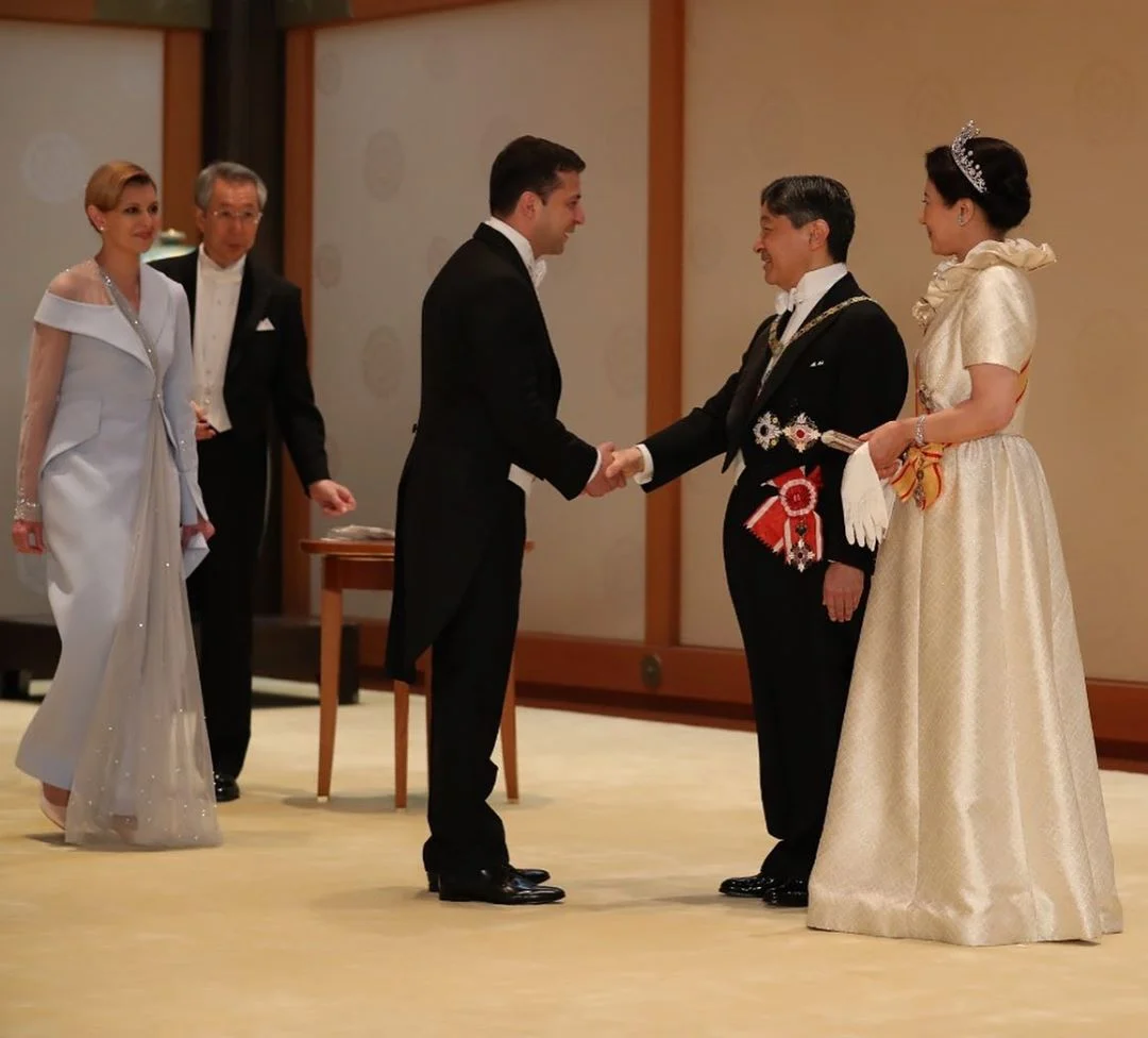 Олена і Володимир Зеленський на балу на честь інтронізації імператора Японії 22 жовтня 2019 року - фото 454975