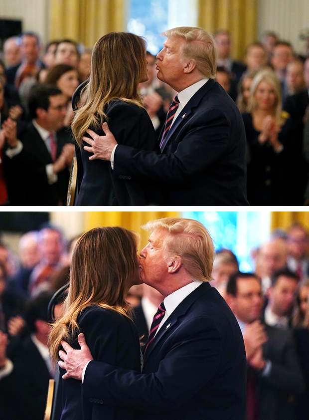 Увесь інтернет сміється над невдалою спробою Дональда Трампа поцілувати дружину Меланію - фото 466976