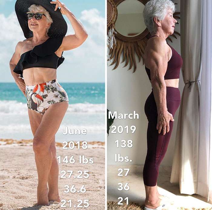 Безумная мотивация: 73-летняя женщина взяла себя в руки и полностью изменила свое тело - фото 470166