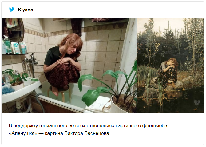 Люди запустили челлендж, в котором повторяют образы из известных картин – выглядит смешно - фото 473194