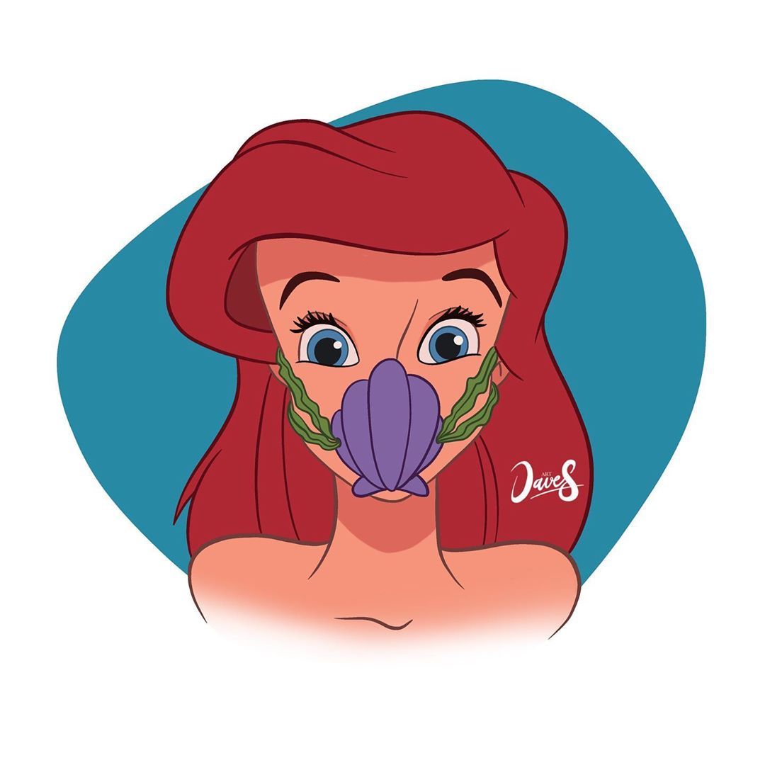 Художник показал, как бы защищались принцессы Disney от коронавируса в условиях дефицита - фото 474597