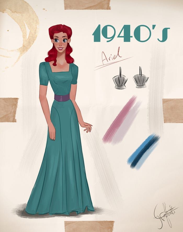 Иллюстратор продемонстрировал, как менялась мода на примерах принцесс Disney - 482458 Иллюстратор продемонстрировал, как менялась мода на примерах принцесс Disney - фото 482458