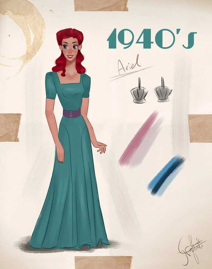 Иллюстратор продемонстрировал, как менялась мода на примерах принцесс Disney - фото 482458
