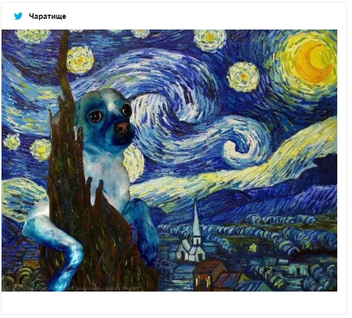 Пес испачкался в синей краске и стал живым произведением искусства – мемы не остановить - фото 492426