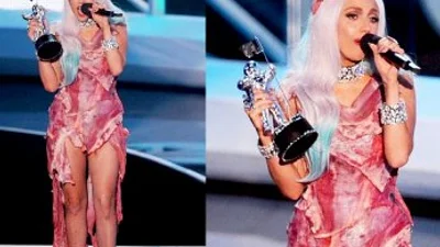 Мясное платье Lady Gaga стало экспонатом