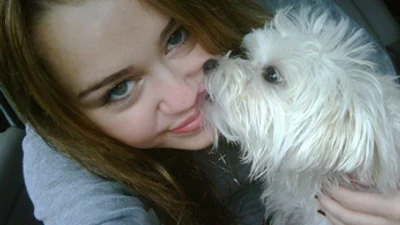 Майли Сайрус носит кольцо с портретами любимых собак