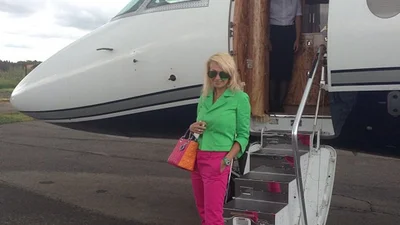 Яна Рудковская летает на частном самолете 