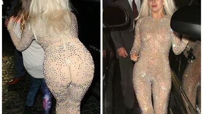 Леди Гага побегала на улице почти голая